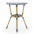 Picardy French Bistro Set Navy Blue Rattan
