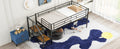 Mid Loft Bed With Storage Stairs, Twin, Black Twin Black Mdf Metal