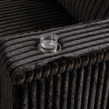 110 Inch Oversized Corduroy Corner Sofa,L Shaped Corner Couch With Two Storage Spaces,Usb Port & T Pyce Port And Cup Holderdeep Seat Comfy Upholstered Couches For Living Room Not Freely Combinable Black Corduroy 5 Seat