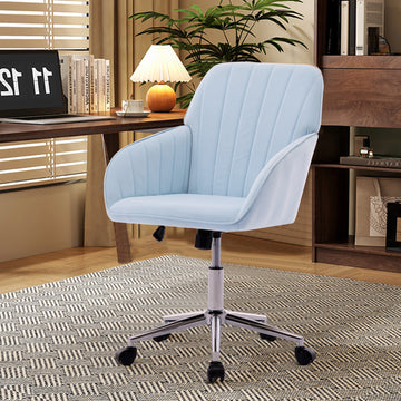 Ty Office Chair Baby Blue Velvet