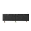 Black Modern Tv Stand Fluted 68