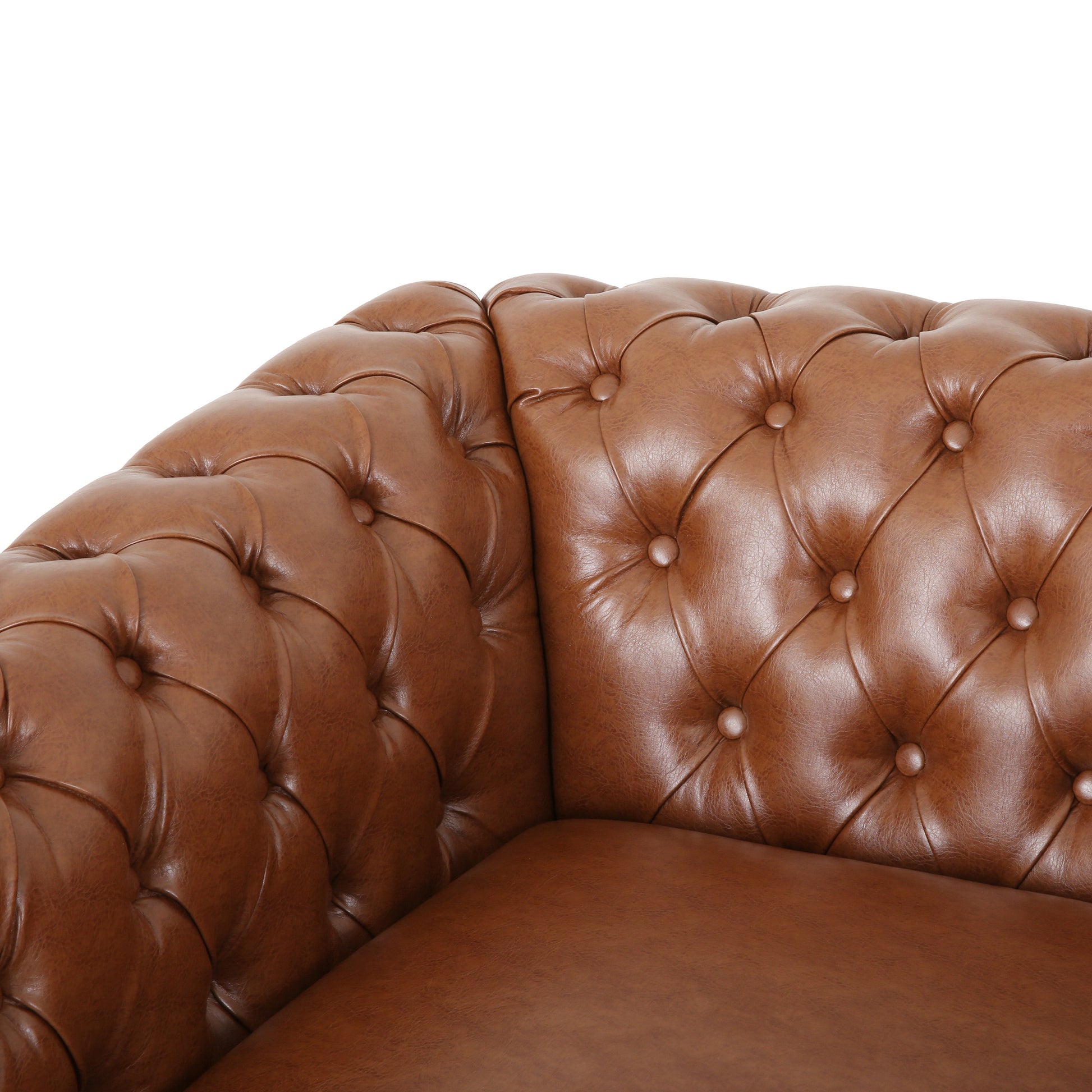 Comfy Arm Chair With Tufted Backmodern For Living Room, Bedroom And Study Brown Pu