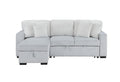 Ford Light Grey White Reversible Pull Out Sofa Bed Light Gray Fabric 3 Seat