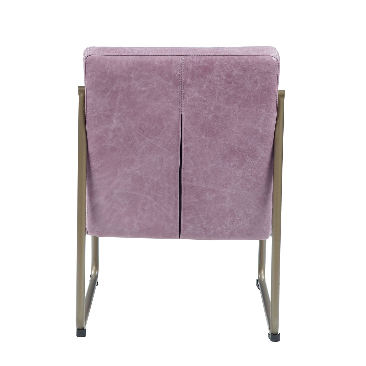 Wisteria Accent Chair With Metal With Sled Base Pink Primary Living Space Genuine Leather