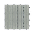 Patio Floor Tiles Pack Of 11 Wpc Wood Plastic Composite Patio Deck Tiles Diy Interlocking Decking Tiles, Quick Deck Floor Tile, Court Tile, Water Resistant Indoor Outdoor 11.8