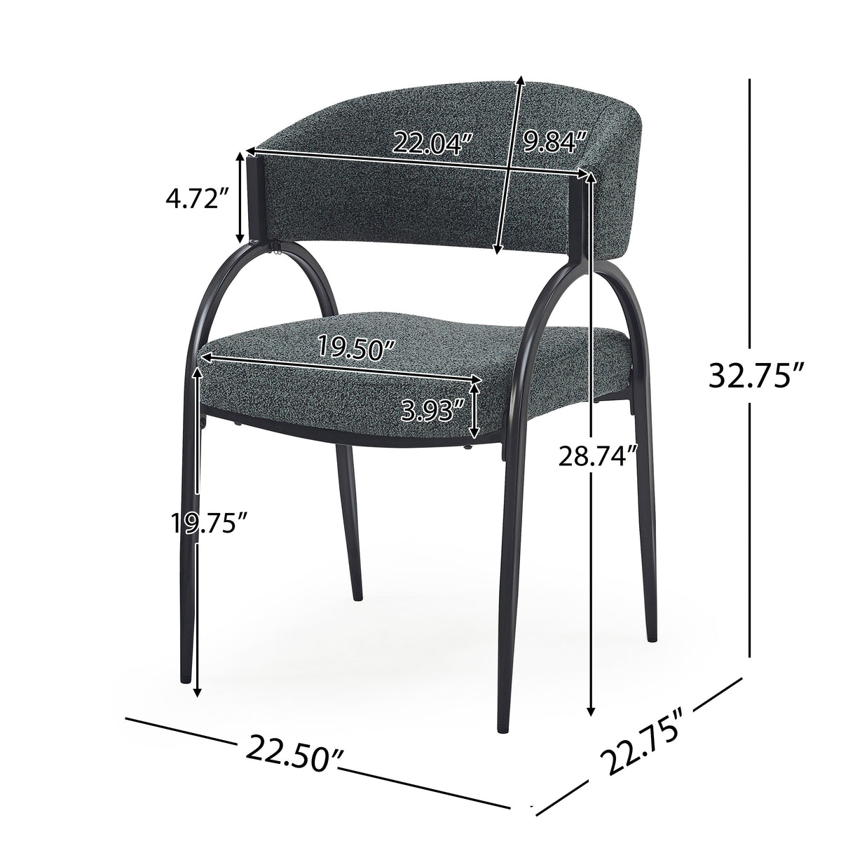Upholstered Dining Chairs With Metal Legs Set Of 2 ,Dark Green Black Dark Green Black Fabric Metal