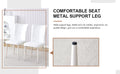 Table And Chair Set, Mdf Desktop, White Metal Table Legs, Stable And Beautiful, Suitable For Most Styles Of Home. Modern Simple Dining Table, Comfortable Seating. White Seats 4 Mdf