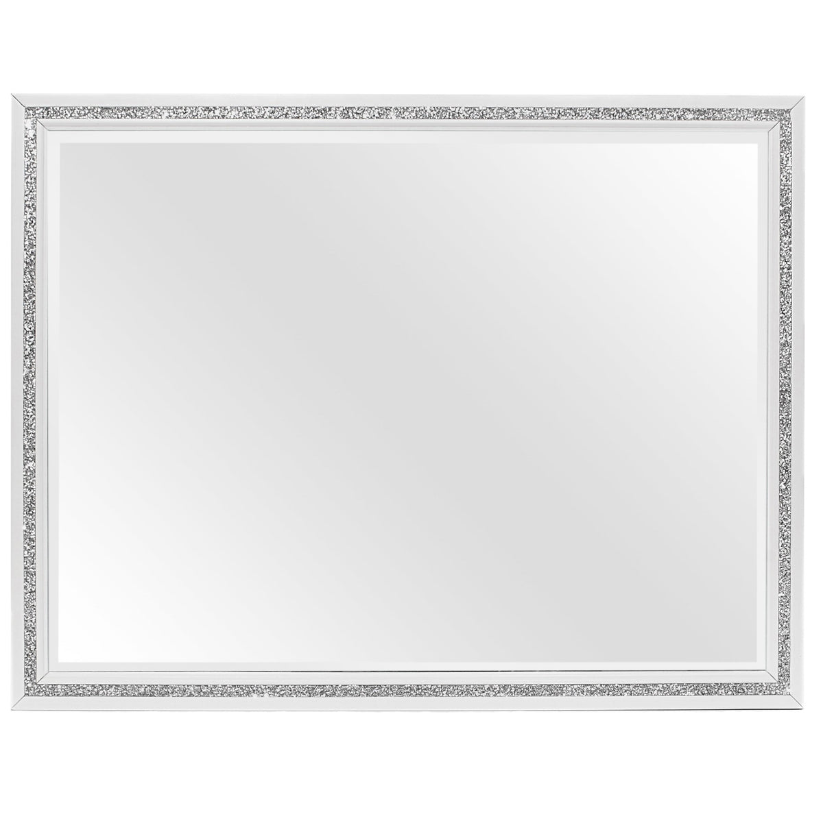 Almera Glitter White Mirror White Rubber Wood