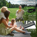 Outsunny Reversible Outdoor Rug, 8' X 10' Waterproof Plastic Straw Floor Mat, Portable Rv Camping Carpet With Carry Bag, Large Floor Mat For Backyard, Deck, Picnic, Beach, Gray & Cream White Boho Multicolor Polypropylene