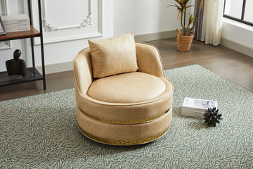 Swivel Chair, 360 Swivel Accent Chair, Barrel Chair For Living Room Bedroom Beige Fabric
