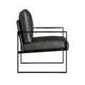 Modern Accent Chair Cushioned Seat Dark Gray Faux Leather Upholstery Black Metal Frame 1Pc Style Comfort Durability Elegance Look Dark Gray Primary Living Space Industrial,Mid Century Modern,Modern
