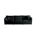 Sofa Set Of 2 Chenille Couch, 2 3 Seater Sofa Set Deep Seat Sofa, Modern Sofa Set For Living Room, Black Chenille Black Chenille 5 Seat