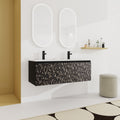 48'' Floating Wall Mounted Bathroom Vanity & Soft Close Cabinet Door, Kd Package Black 3 Adjustable Hinges Bathroom Wall Mounted Modern Plywood