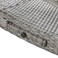 K&K 80'' Outdoor Wicker Chaise Lounge Chairs Set Of 2, Patio Rattan Reclining Chair Pull Out Side Table Adjustable Backrest Ergonomic Wave Design Pool Sunbathing Recliners, Grey No Lounge Grey Seats