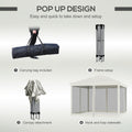 Outsunny 10' X 10' Pop Up Canopy Tent With Netting, Instant Gazebo, Ez Up Screen House Room With Carry Bag, Height Adjustable, For Outdoor, Garden, Patio, Beige Beige Steel
