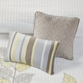 6 Piece Embroidered Quilt Set With Throw Pillows Yellow Full Queen Full Yellow White Cotton