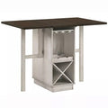 Berg 17 47 Inch Extendable Counter Height Table, Brown, Antique White Brown White Solid Wood