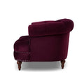 La Rosa Victorian Tufted Upholstered Accent Chair, Burdy Velvet Burgundy Foam Velvet