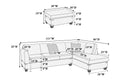 Living Room Furniture Charcoal Chenille Sectional W Ottoman Linen Like Fabric Sofa Reversible L R Chaise Ottoman 3Pc Sectional Sofa Charcoal Chenille Wood Primary Living Space Cushion Back