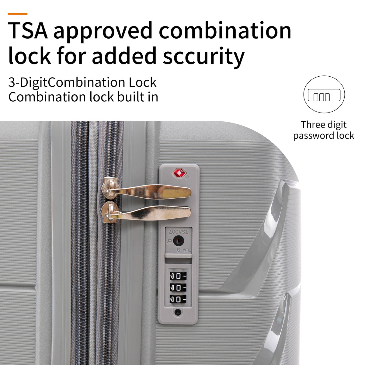 Pp Luggage Sets 3 Piece 20 24 28 , Expandable Carry On Luggage With Tsa Lock Airline Approved, Pp Materials Hard Shell And Lightweight Suitcase With Spinner Wheels Gray Gray Polypropylene