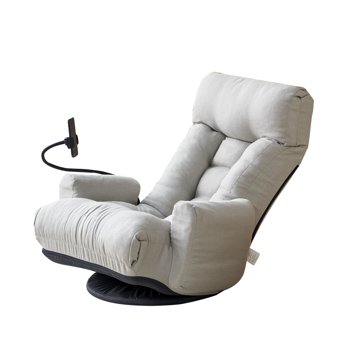 Adjustable Head And Waist, Game Chair, Lounge Chair In The Living Room, 360 Degree Rotatable Sofa Chair,Rotatable Seat Leisure Chair Deck Chair Gray Metal Soft Cotton Metal
