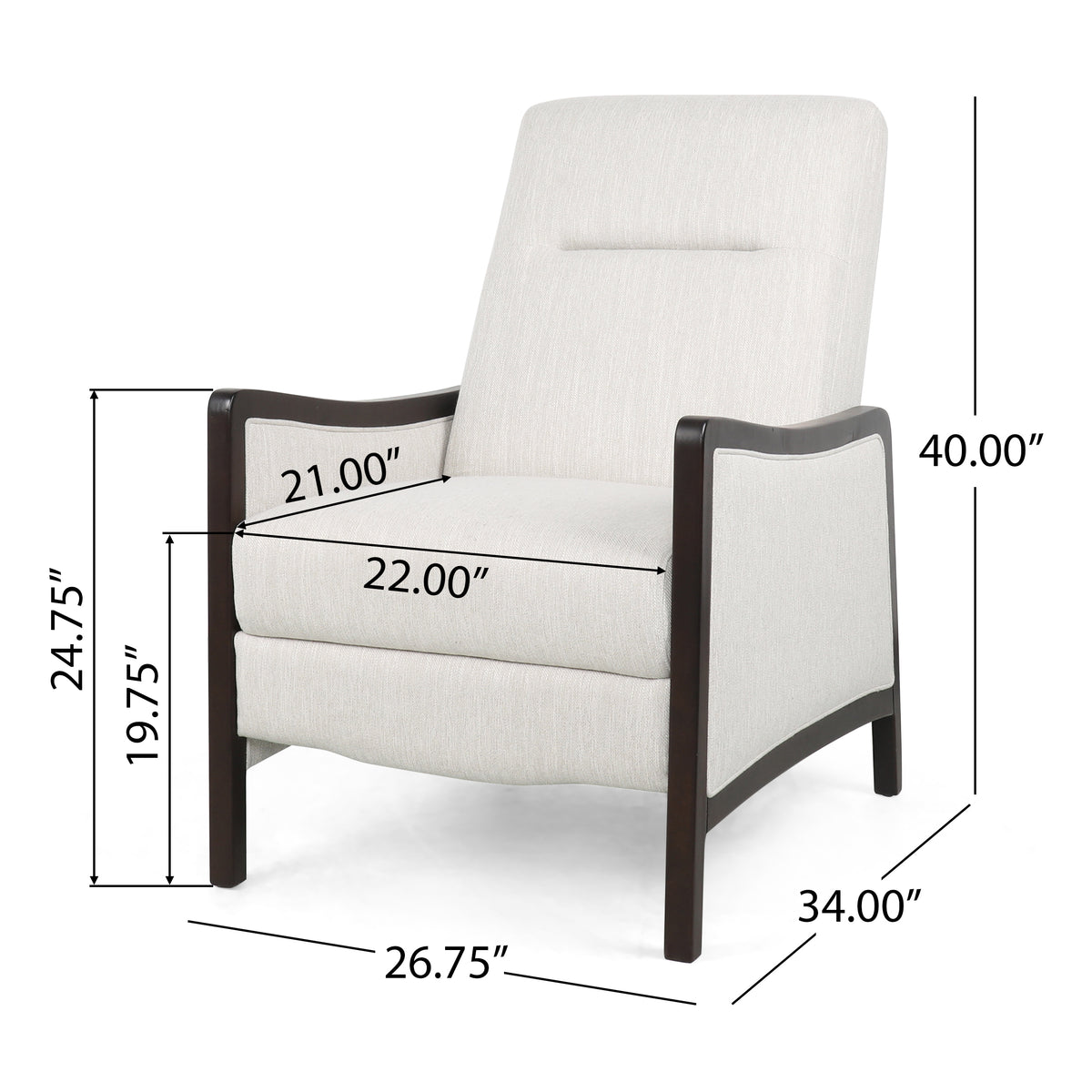 Recliner Chair Beige Fabric