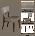 Drake Gray Fabric & Espresso Finish Side Chair Set Of 2 Gray Fabric