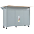 K&K Kitchen Island With Foldable Counter Top, Kitchen Storage Cart With Slide Out Shelf, Towel Rack And Drawer, Rolling Kitchen Cart On Wheels, For Kitchen, Living Room, Dining Room, Grey Blue Grey Blue Brown Kitchen Classic,Farmhouse,Luxury,Modern
