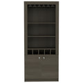 Montenegro Bar Cabinet, Double Door Cabinet, Five Built In Wine Rack, Three Shelves Brown Dining Room Modern Shelves Included Particle Board