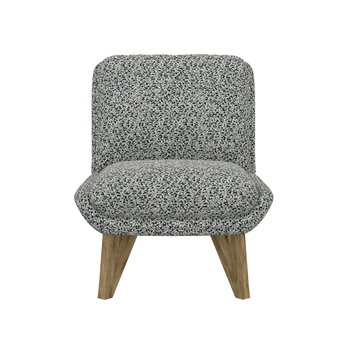 Emerse Blue Armless Accent Chair Black Gray Foam Solid Wood