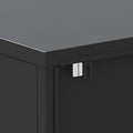 Metal Sideboard Cabinet With 4 Glass Door, Steel Locker Sideboard Buffet Cabinet, Sideboard Buffet Cabinet With 4 Doors, Kitchen Storage Cabinet, Coffee Bar Cabinet For Kitchen, Living Room, Black