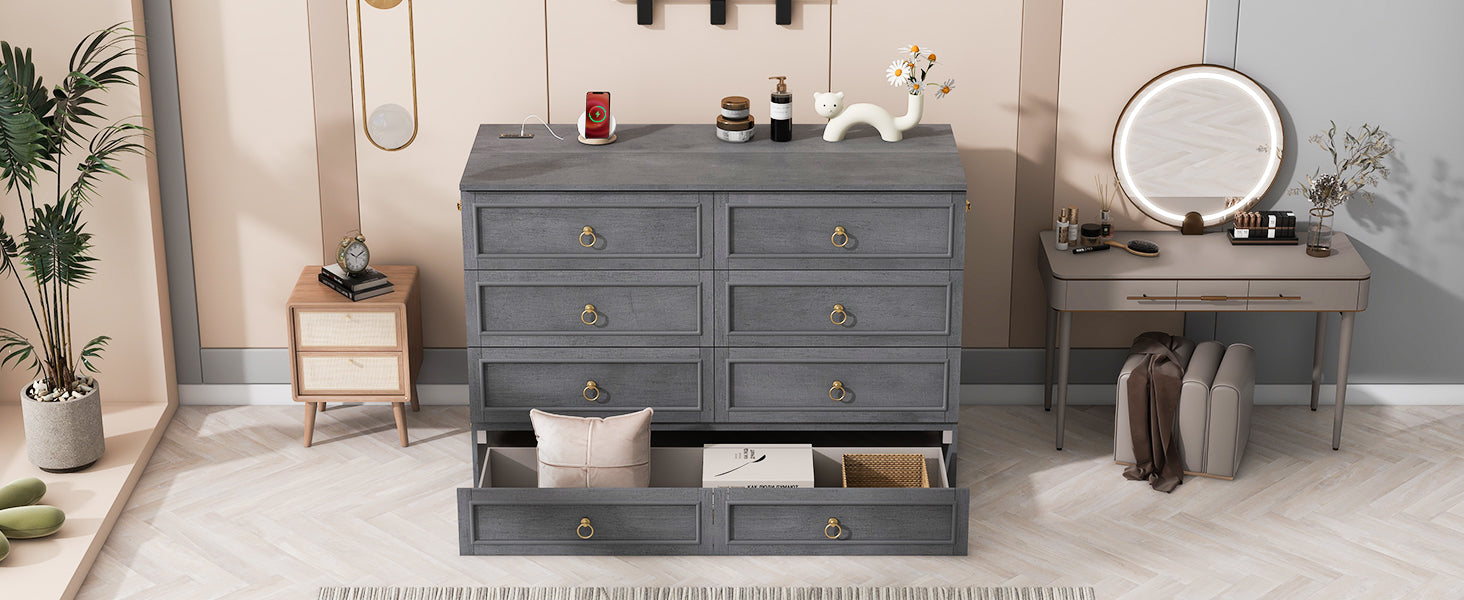Queen Murphy Bed With Large Drawers,Gray Queen Gray Plywood