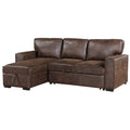 Territory Coffee Reversible Pull Out Sofa Bed Coffee Fabric 3 Seat
