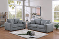 Classic Living Room 2Pc Sofa Set Fog Corduroy Sofa And Loveseat W Pillows Square Arms Plush Couch Fog Primary Living Space Cushion Back Classic,Contemporary,Modern Rubberwood Square Arms Corduroy 4 Seat