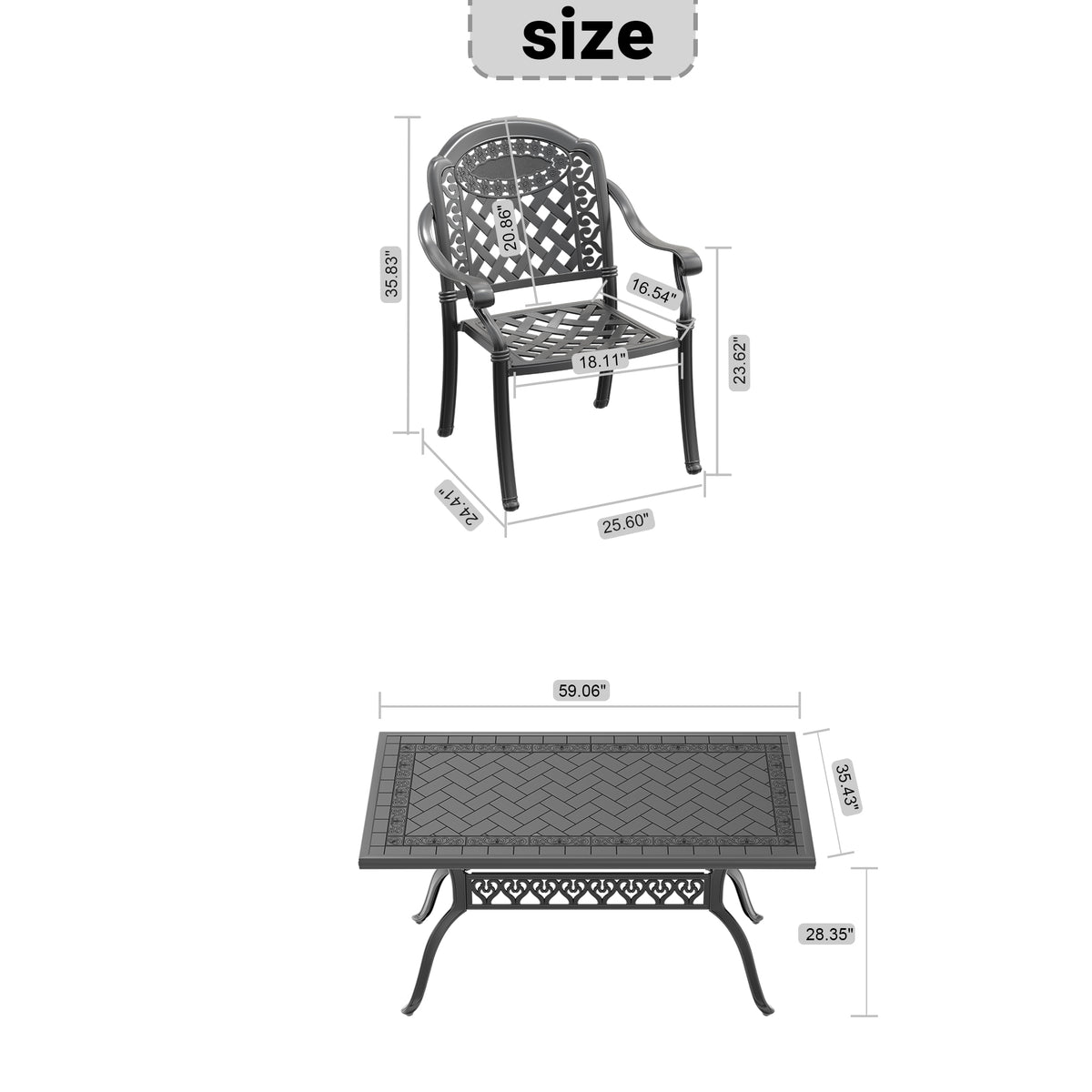 Cushions In Random Colors 5 Piece Set Of Cast Aluminum Patio Furniture With Cushions Yes Complete Patio Set Black Seats 4 Rust Resistant Frame Water Resistant Cushion Garden & Outdoor Complete Patio Sets Aluminium
