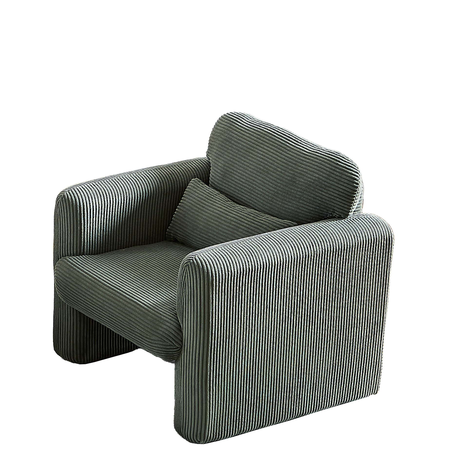 Two 60"Corduroy Fabric Sofa With 33" Single Sofa, Modern Sofa With Support Pillow, For Apartment, Office, Living Room & Bedroom Green Corduroy 5 Seat
