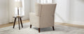 Mid Century Chenille Wingback Recliner Chair, Button Tufted Design Pushback Recliner Chair With Armrest And Solid Wood Legs, For Bedroom Living Room, Tan Tan Chenille