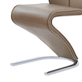 Tony Brown Dining Chairs Kit Of 2 Polyurethane Solid Brown Beige Dining Room Foam Wipe Clean Rectangular Modern Side Chair Solid Back Set Of 2 Metal Pu