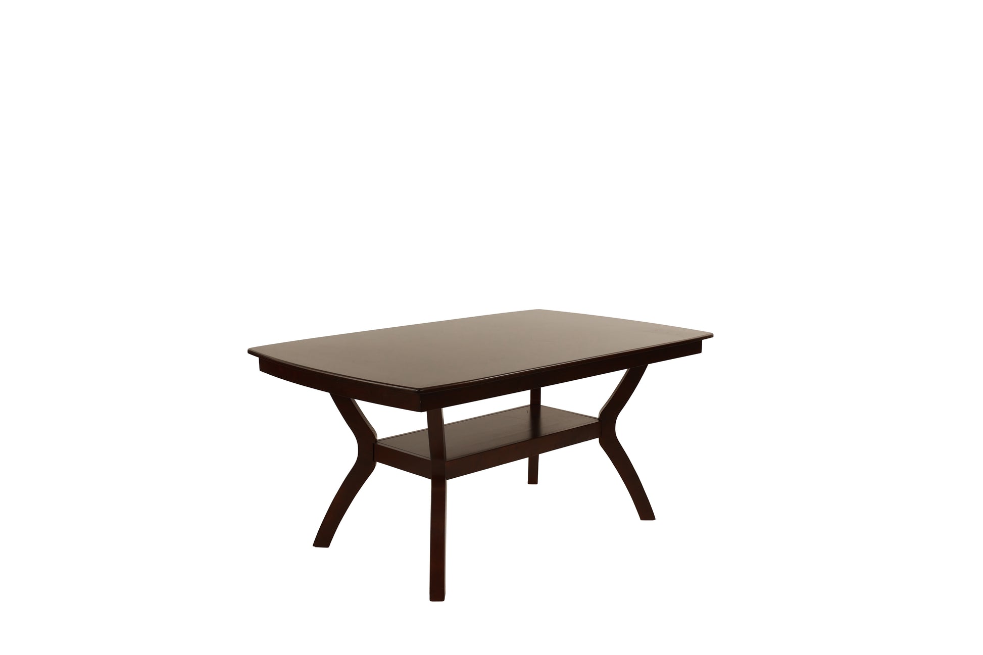 Formal Look 1Pc Dining Table W Shelve Solidwood Espresso Finish Dining Room Furniture Espresso Espresso Dining Room Classic,Contemporary,Modern,Transitional Rubberwood Rectangular Kitchen & Dining Tables Rectangular Solid Wood