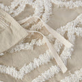3 Piece Tufted Cotton Duvet Cover Set King Taupe Cotton