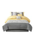 Embroidered 7 Piece Comforter Set Yellow King King Yellow Polyester