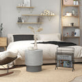 Homcom Concrete Finish End Table, Round Side Table With 4 Adjustable Feet, Lightweight For Indoor, Outdoor, Gray Grey Wood
