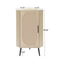 Corner Cabinet ,Rattan Door,Freestanding Corner Tables For Small Spaces, Corner Shelf Stand For Living Room, Kitchen, Bathroom, Bedroom Natural Particle Board