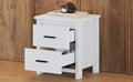 Vintage Two Drawer Wooden Nightstand, Simple And Generous, Large Storage Space,White White Particle Board Mdf