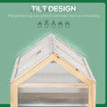 Outsunny Raised Garden Bed With Polycarbonate Greenhouse, Wooden Garden Cold Frame Greenhouse, Flower Planter Protection, 48