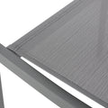 Outdoor Modern Aluminum Dining Chair With Mesh Seat Set Of 2 , Metal Gray And Dark Gray Gray Aluminium