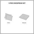 3 Piece Tufted Cotton Chenille Bedspread Set Off White King Cal King Off White Cotton