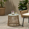 Southport Side Table Brown Woven Rope