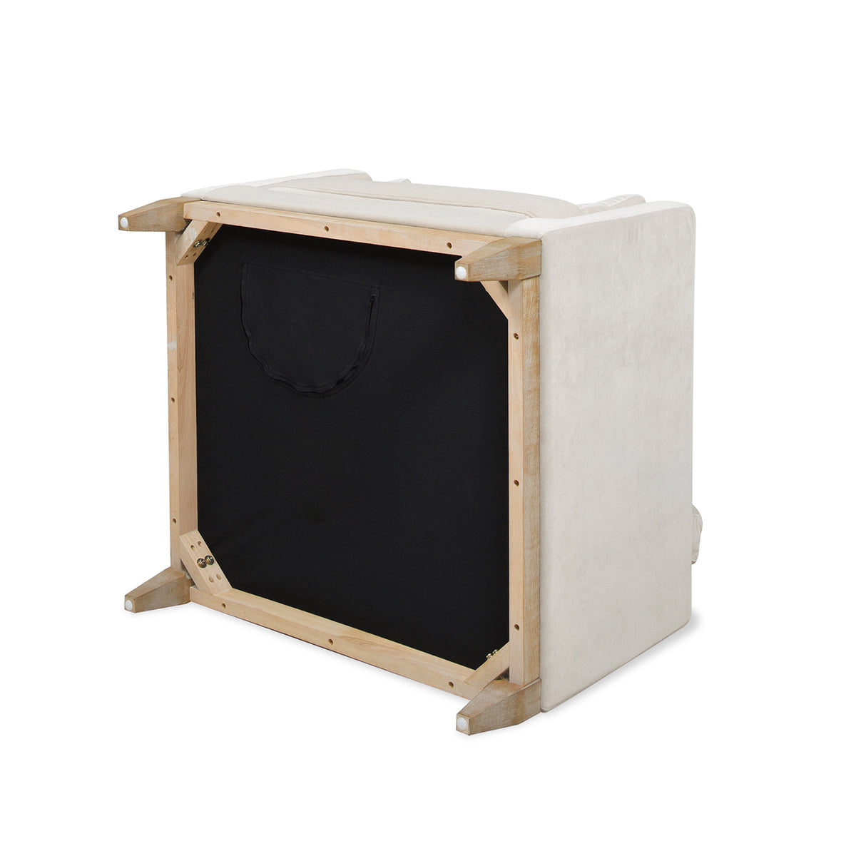 Knox 36" Modern Farmhouse Arm Chair, French Beige Performance Velvet Beige Foam Velvet