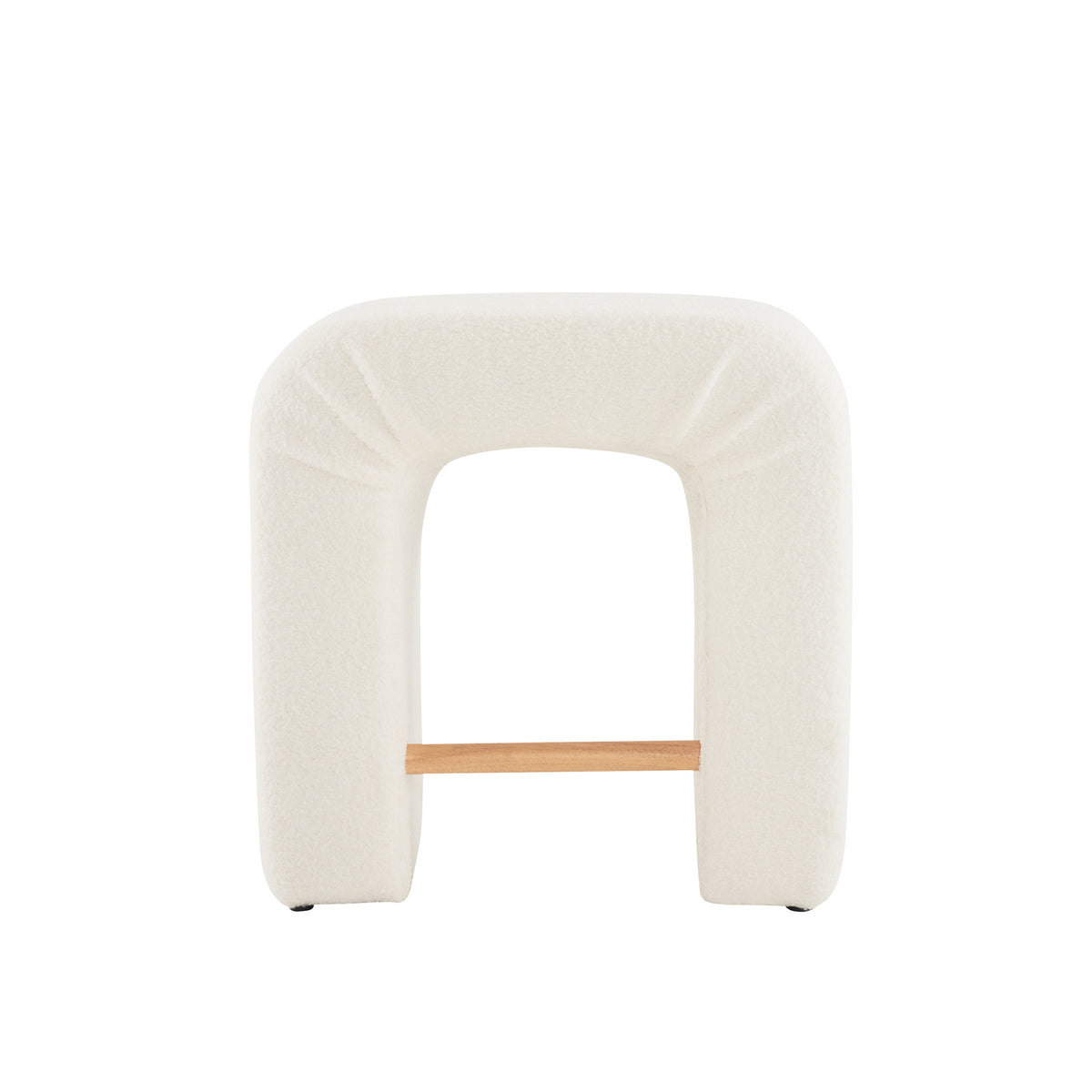 24'' Boucle Stool Set Of 2,Dining Chairs For Home Kitchen Island,White White Dining Room Sponge Modern Bar Stools Set Of 2 Polyurethane Foam Fabric,Foam,Plywood,Wood